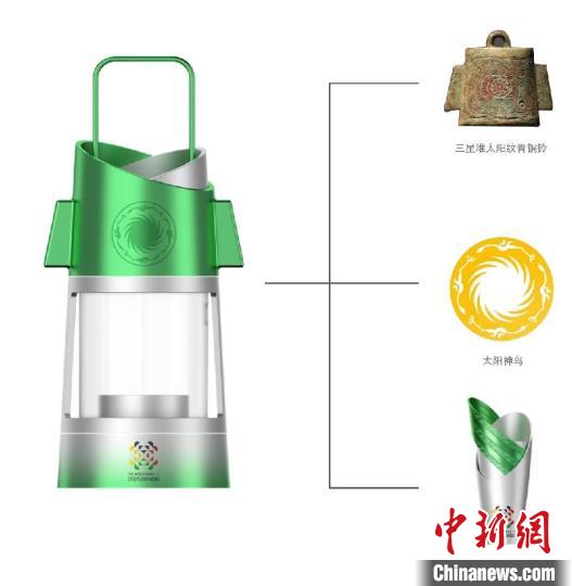 成都世运会火炬传递首次亮相 三星堆金沙元素惊